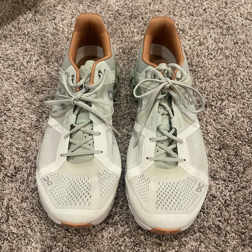 ON Cloudflow Womens Shoes Size 11, Color: Aloe/White - Picture 2 of 10